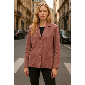 Vintage Skinner Suede Jacket Womens XL Blush Pink Pockets Made In USA Union Tag